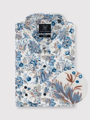 Zdjęcie produktu Beżowa koszula męska w kwiatowy print Pako Lorente