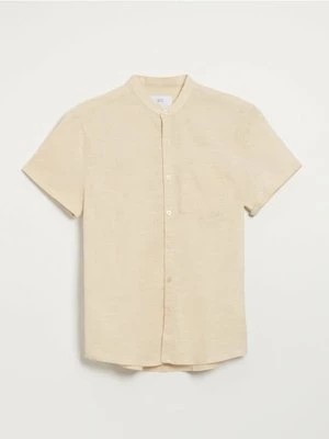 Zdjęcie produktu Beżowa koszula regular fit z krótkim rękawem House