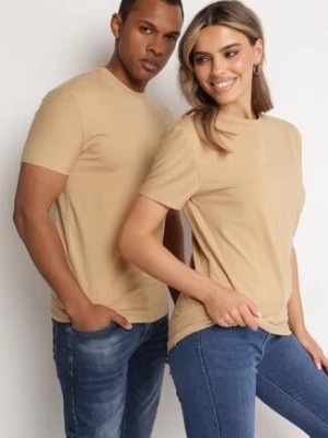 Zdjęcie produktu Beżowa Koszulka Bawełniana o Klasycznym Kroju Xloette