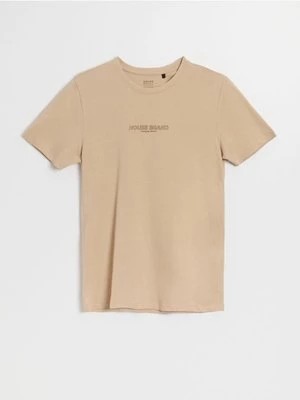Zdjęcie produktu Beżowa koszulka slim fit z napisem House