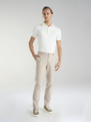 Zdjęcie produktu Beżowe gładkie spodnie męskie chino Pako Lorente