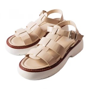Zdjęcie produktu Beżowe sandały na platformie Loli beżowy Inna marka