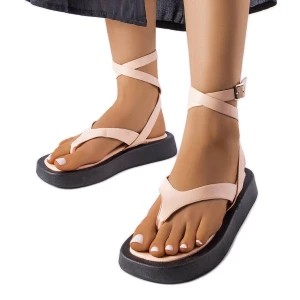Zdjęcie produktu Beżowe sandały na platformie Salt beżowy Inna marka