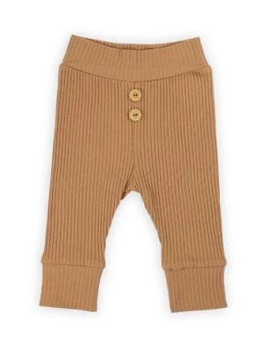 Zdjęcie produktu Beżowe spodnie niemowlęce z prążkowanej bawełny Nicol