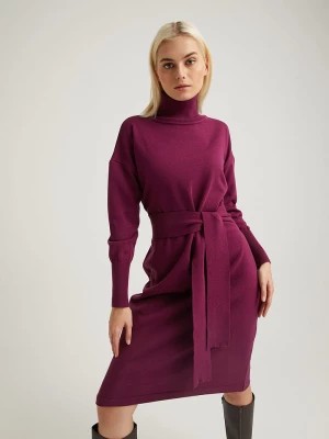 Zdjęcie produktu BGN Sukienka dzianinowa w kolorze jagodowym rozmiar: L