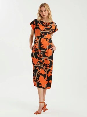 Zdjęcie produktu BGN Sukienka w kolorze czarno-pomarańczowym rozmiar: 38