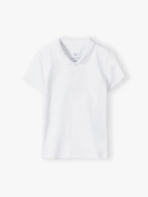 Zdjęcie produktu Biała bluzka polo z krótkim rękawem bawełniana dla chłopca 5.10.15.