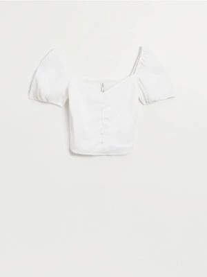 Zdjęcie produktu Biała bluzka z bufiastymi rękawami House