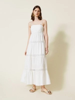 Zdjęcie produktu Biała długa koronkowa sukienka gorsetowa Twinset