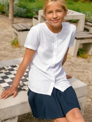 Zdjęcie produktu Biała elegancka koszula dla dziewczynki - krótki rękaw Lincoln & Sharks by 5.10.15.
