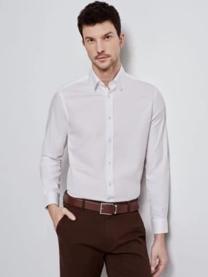 Zdjęcie produktu Biała elegancka koszula męska OCHNIK