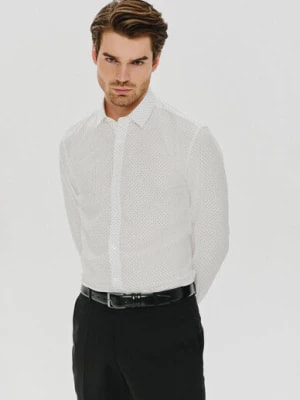 Zdjęcie produktu Biała koszula męska w kropki Pako Lorente
