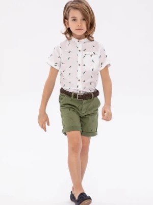Zdjęcie produktu Biała koszula rozpinana dla chłopca z krótkim rękawem Minoti