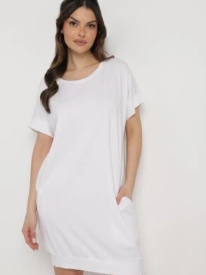 Zdjęcie produktu Biała Pudełkowa Sukienka T-shirtowa o Krótkim Kroju Orlella