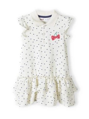 Zdjęcie produktu Biała sukienka bawełniana dla niemowlaka w gwiazdki Minoti