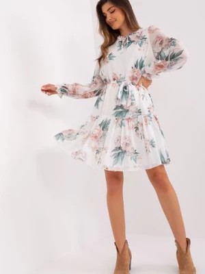 Zdjęcie produktu Biała sukienka z kwiatowymi printami Lakerta