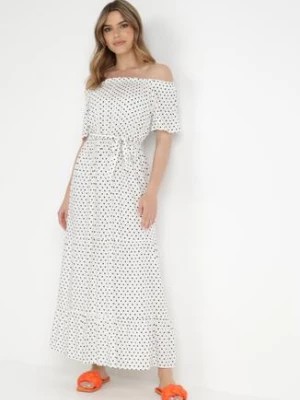 Zdjęcie produktu Biała Sukienka z Wiskozy Typhice