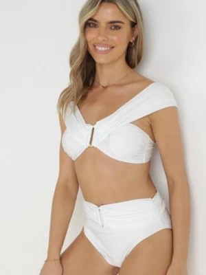 Zdjęcie produktu Białe Bikini z Biustonoszem i Majtkami Figi z Wysokim Stanem Jdena