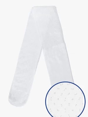 Zdjęcie produktu Białe cienkie rajstopy dziewczęce z ozdobnym wzorkiem 5.10.15.