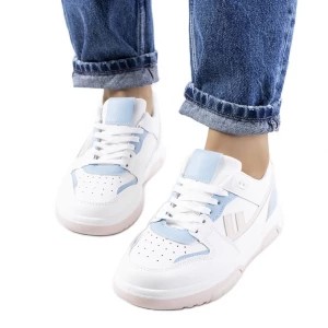 Zdjęcie produktu Białe sneakersy damskie Arsan niebieskie różowe Inna marka