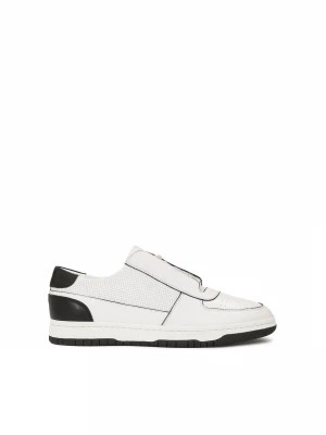Zdjęcie produktu Białe sneakersy męskie z kontrastowymi czarnymi wstawkami Kazar