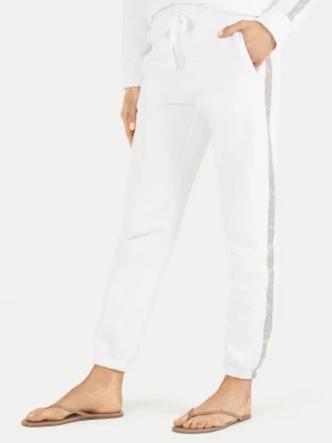 Zdjęcie produktu Białe spodnie dresowe z lampasem Juvia