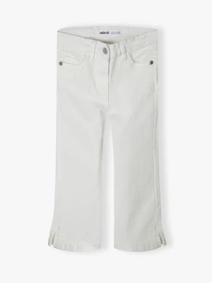 Zdjęcie produktu Białe spodnie jeansowe niemowlęce rozkloszowane Minoti