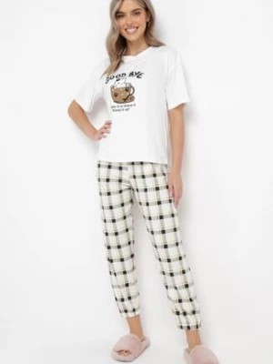 Zdjęcie produktu Biały 2-częściowy Komplet Piżamowy z Koszulką i Spodniami Xirhana