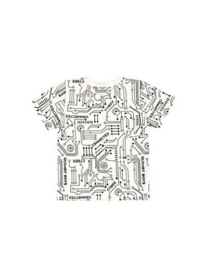 Zdjęcie produktu Biały bawełniany t-shirt chłopięcy we wzory Quimby