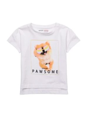 Zdjęcie produktu Biały t-shirt bawełniany dla niemowlaka z nadrukiem Minoti