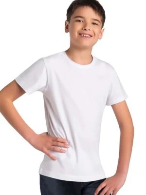 Zdjęcie produktu Biały t-shirt bawełniany slim dla chłopca Tup Tup