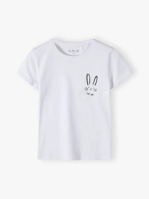 Zdjęcie produktu Biały t-shirt dziewczęcy z króliczkiem 5.10.15.