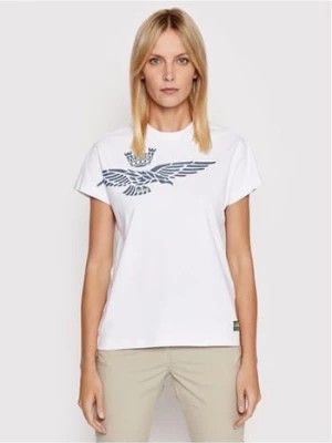 Zdjęcie produktu Biały t-shirt z logiem Aeronautica Militare