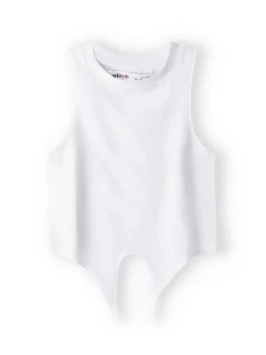 Zdjęcie produktu Biały top niemowlęcy bawełniany z wiązaniem na przodzie Minoti