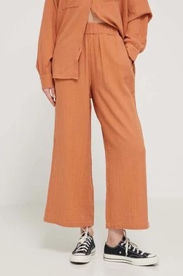 Zdjęcie produktu Billabong spodnie bawełniane Follow Me kolor pomarańczowy szerokie high waist ABJNP00420