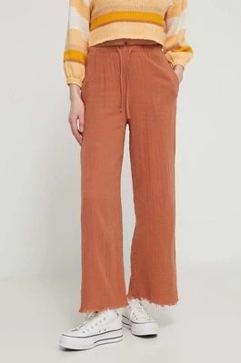 Zdjęcie produktu Billabong spodnie bawełniane kolor brązowy szerokie high waist EBJNP00114