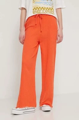 Zdjęcie produktu Billabong spodnie bawełniane kolor pomarańczowy szerokie high waist EBJNP00114