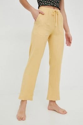 Zdjęcie produktu Billabong spodnie damskie kolor żółty proste high waist