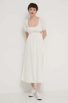 Zdjęcie produktu Billabong sukienka bawełniana kolor beżowy midi rozkloszowana ABJWD00678 ABJWD00678