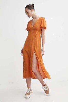 Zdjęcie produktu Billabong sukienka kolor pomarańczowy midi prosta EBJWD00134