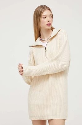 Zdjęcie produktu Billabong sukienka z domieszką wełny kolor beżowy mini prosta