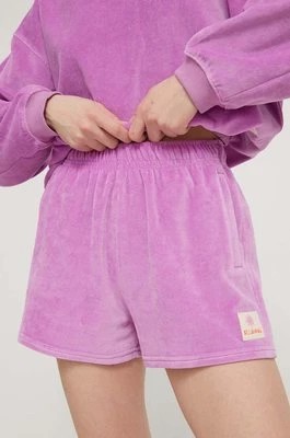 Zdjęcie produktu Billabong szorty damskie kolor fioletowy z aplikacją high waist EBJNS00108