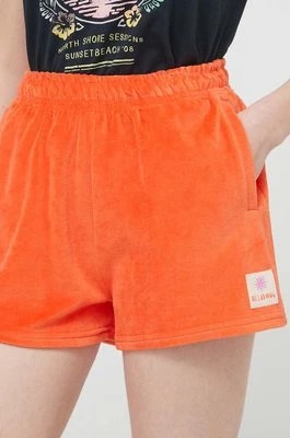 Zdjęcie produktu Billabong szorty damskie kolor pomarańczowy z aplikacją high waist EBJNS00108