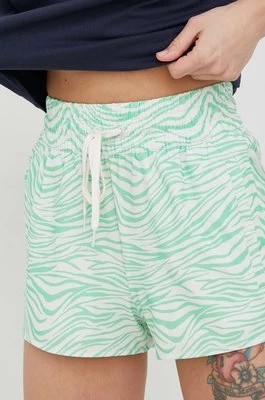 Zdjęcie produktu Billabong szorty damskie kolor zielony wzorzyste high waist