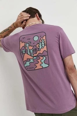 Zdjęcie produktu Billabong t-shirt bawełniany BILLABONG X ADVENTURE DIVISION męski kolor fioletowy z nadrukiem ABYZT02303