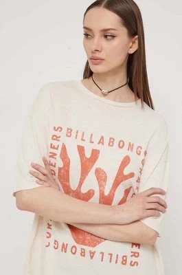 Zdjęcie produktu Billabong t-shirt bawełniany BILLABONG X CORAL GARDENERS damski kolor beżowy ABJKT00538