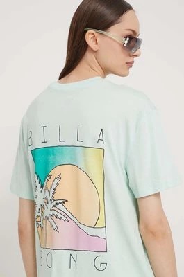 Zdjęcie produktu Billabong t-shirt bawełniany damski kolor turkusowy EBJZT00250
