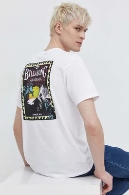 Zdjęcie produktu Billabong t-shirt bawełniany męski kolor biały z nadrukiem EBYZT00170