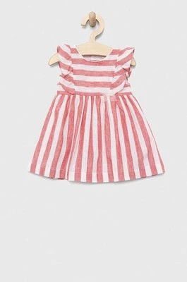 Zdjęcie produktu Birba&Trybeyond sukienka niemowlęca z domieszką lnu kolor czerwony mini rozkloszowana