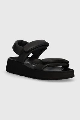 Zdjęcie produktu Birkenstock sandały skórzane Theda damskie kolor czarny na platformie 1026877